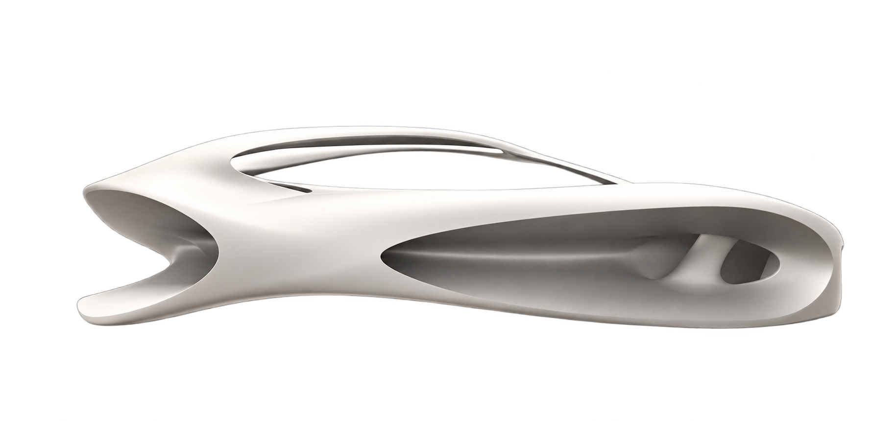 Open sculptural vehicle form studied for the cockpit aperture.