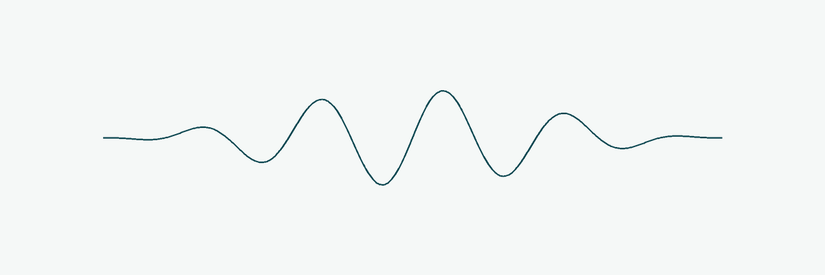 A waveform settles into a calm line.